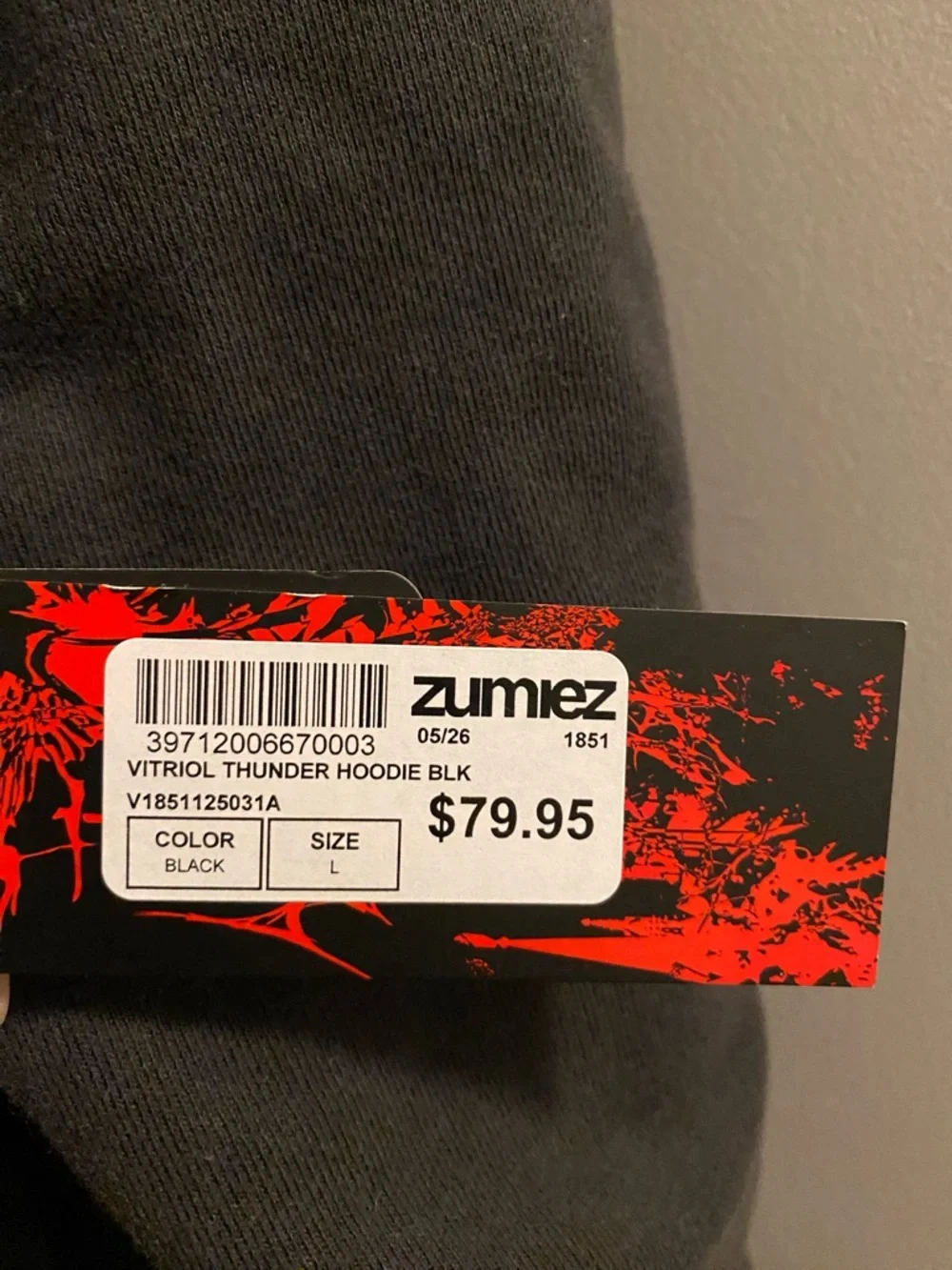 Men's VITRIOL THUNDER HOODIE (BLK) - Picture 8 of 14